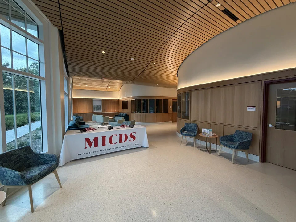 Custom wood ceiling and millwork in a commercial interior.